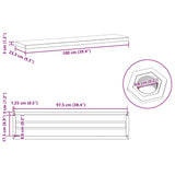 Wall Shelves 2 pcs 100x23.5 cm Silver Stainless Steel - Extra Image