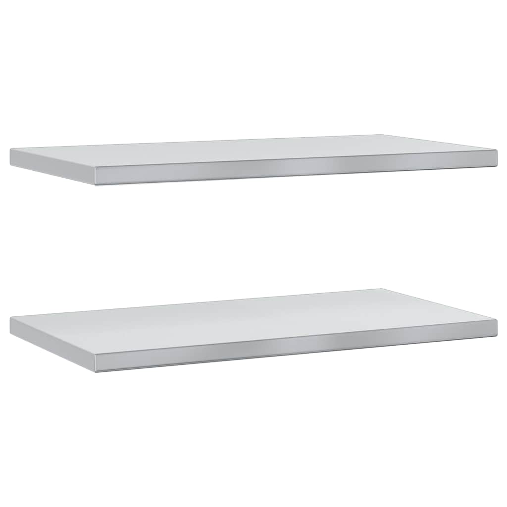 Wall Shelves 2 pcs 75x40 cm Silver Stainless Steel