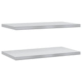 Wall Shelves 2 pcs 75x40 cm Silver Stainless Steel