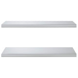 Wall Shelves 2 pcs 75x40 cm Silver Stainless Steel