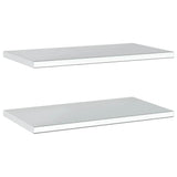 Wall Shelves 2 pcs 75x40 cm Silver Stainless Steel - Rear View