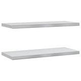 Wall Shelves 2 pcs 75x30 cm Silver Stainless Steel - Front View