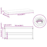 Wall Shelves 2 pcs 75x30 cm Silver Stainless Steel