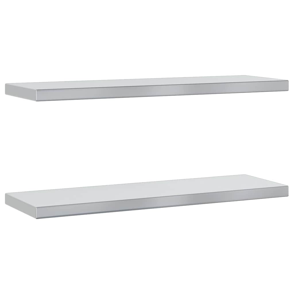 Wall Shelves 2 pcs 75x23.5 cm Silver Stainless Steel
