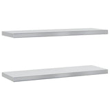 Wall Shelves 2 pcs 75x23.5 cm Silver Stainless Steel - Front View