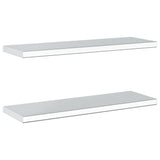 Wall Shelves 2 pcs 75x23.5 cm Silver Stainless Steel - Rear View