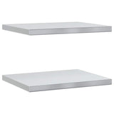Wall Shelves 2 pcs 50x40 cm Silver Stainless Steel - Front View