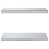 Wall Shelves 2 pcs 50x30 cm Silver Stainless Steel - Top-Down View