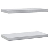 Wall Shelves 2 pcs 50x23.5 cm Silver Stainless Steel