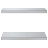 Wall Shelves 2 pcs 50x23.5 cm Silver Stainless Steel - Top-Down View