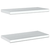 Wall Shelves 2 pcs 50x23.5 cm Silver Stainless Steel