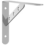 Shelf Brackets 4 pcs 23.5x2.5x15.5 cm Silver Stainless Steel - Side View