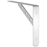 Shelf Brackets 4 pcs 23.5x2.5x15.5 cm Silver Stainless Steel - Low Angle