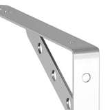 Shelf Brackets 4 pcs 23.5x2.5x15.5 cm Silver Stainless Steel - Extra Image