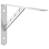 Shelf Brackets 4 pcs 30x2.5x15.5 cm Silver Stainless Steel - Side View