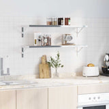 Shelf Brackets 4 pcs 30x2.5x15.5 cm Silver Stainless Steel - Top-Down View