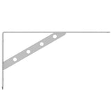 Shelf Brackets 4 pcs 30x2.5x15.5 cm Silver Stainless Steel - Close-Up Angle