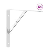 Shelf Brackets 4 pcs 40x2.5x25 cm Silver Stainless Steel - Front View