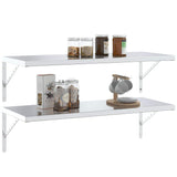 Shelf Brackets 4 pcs 40x2.5x25 cm Silver Stainless Steel - 45-Degree Angle
