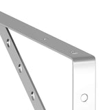 Shelf Brackets 4 pcs 40x2.5x25 cm Silver Stainless Steel - Extra Image