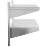 2-Tier Wall Shelf 100x40x60 cm Silver Stainless Steel - Rear View