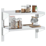2-Tier Wall Shelf 75x30x60 cm Silver Stainless Steel - Top-Down View