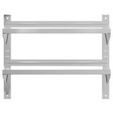 2-Tier Wall Shelf 75x30x60 cm Silver Stainless Steel