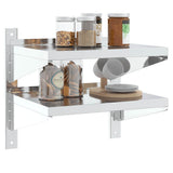 2-Tier Wall Shelf 50x40x48 cm Silver Stainless Steel - Top-Down View