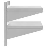 2-Tier Wall Shelf 50x40x48 cm Silver Stainless Steel - Rear View