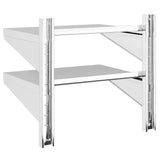 2-Tier Wall Shelf 50x40x48 cm Silver Stainless Steel - Close-Up Angle