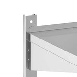 2-Tier Wall Shelf 50x40x48 cm Silver Stainless Steel - Low Angle