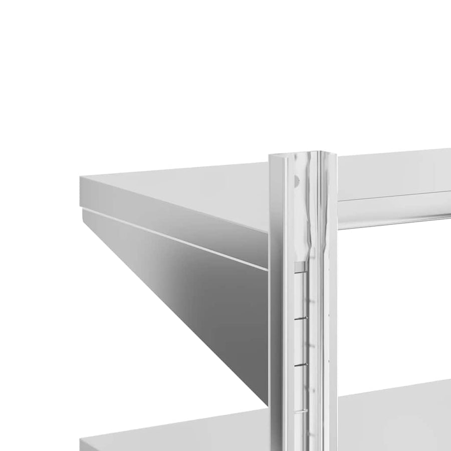 2-Tier Wall Shelf 50x40x48 cm Silver Stainless Steel