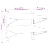 2-Tier Wall Shelf 50x40x48 cm Silver Stainless Steel - Extra Image