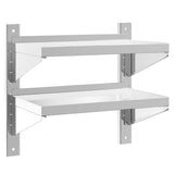 2-Tier Wall Shelf 50x30x48 cm Silver Stainless Steel