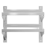 2-Tier Wall Shelf 50x30x48 cm Silver Stainless Steel - 45-Degree Angle
