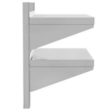 2-Tier Wall Shelf 50x30x48 cm Silver Stainless Steel - Rear View