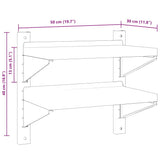 2-Tier Wall Shelf 50x30x48 cm Silver Stainless Steel - Extra Image