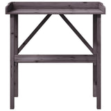 Plant Table with Shelf Grey 78x38x82.5 cm Solid Wood Fir - Top-Down View