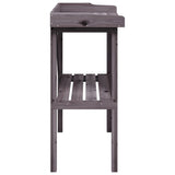 Plant Table with Shelf Grey 78x38x82.5 cm Solid Wood Fir - 45-Degree Angle