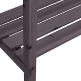 Plant Table with Shelf Grey 78x38x82.5 cm Solid Wood Fir - Low Angle