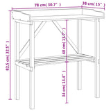Plant Table with Shelf Grey 78x38x82.5 cm Solid Wood Fir