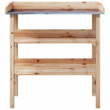 Plant Table with Shelves 78x38x82.5 cm Solid Wood Fir - Top-Down View