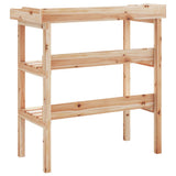 Plant Table with Shelves 78x38x82.5 cm Solid Wood Fir - Rear View