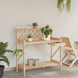 Potting Bench with Trellis Solid Wood Fir
