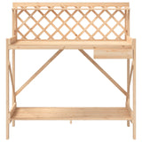 Potting Bench with Trellis Solid Wood Fir - 45-Degree Angle