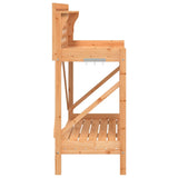 Potting Bench with Trellis Brown Solid Wood Fir