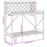 Potting Bench with Trellis Brown Solid Wood Fir