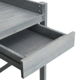 Potting Bench with Trellis Grey Solid Wood Fir - Low Angle