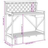 Potting Bench with Trellis Grey Solid Wood Fir - Extra Image