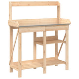 Potting Bench with Shelves Solid Wood Fir - Front View